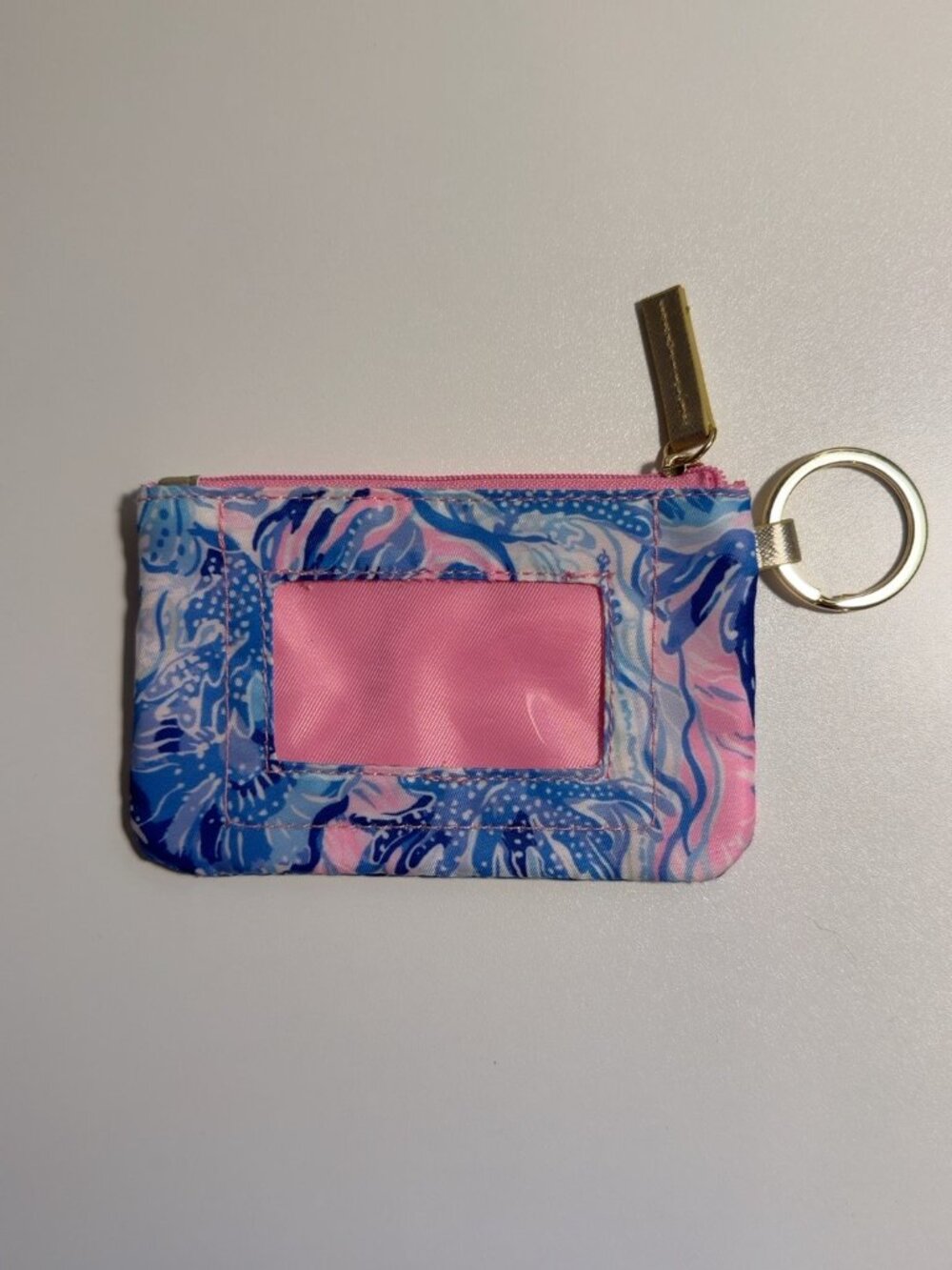 Lilly Pulitzer Floral ID Card Case Keychain Coin Pouch